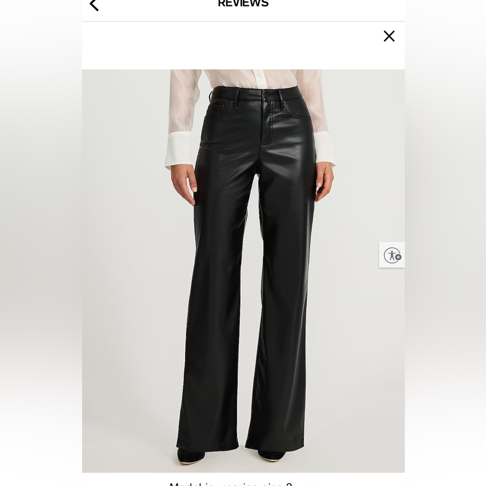 Express high rise wide leg Black Leather Pants size 4